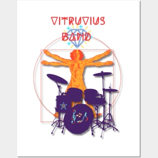 Rock band Vitruvius man play  battery Posters and Art